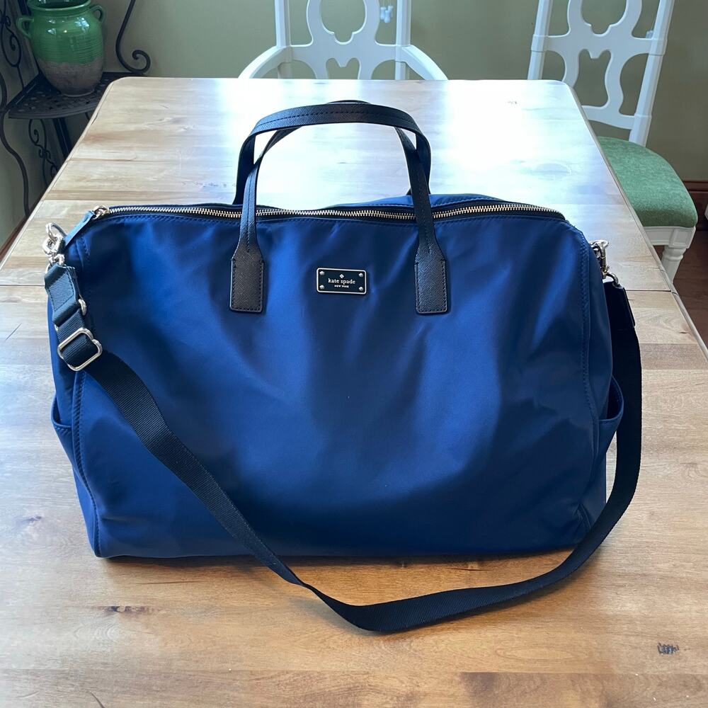Kate Spade Navy Blue Blake Avenue Filipa Weekender Travel Duffel Gym Bag, Nylon